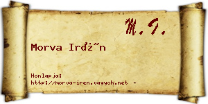 Morva Irén névjegykártya